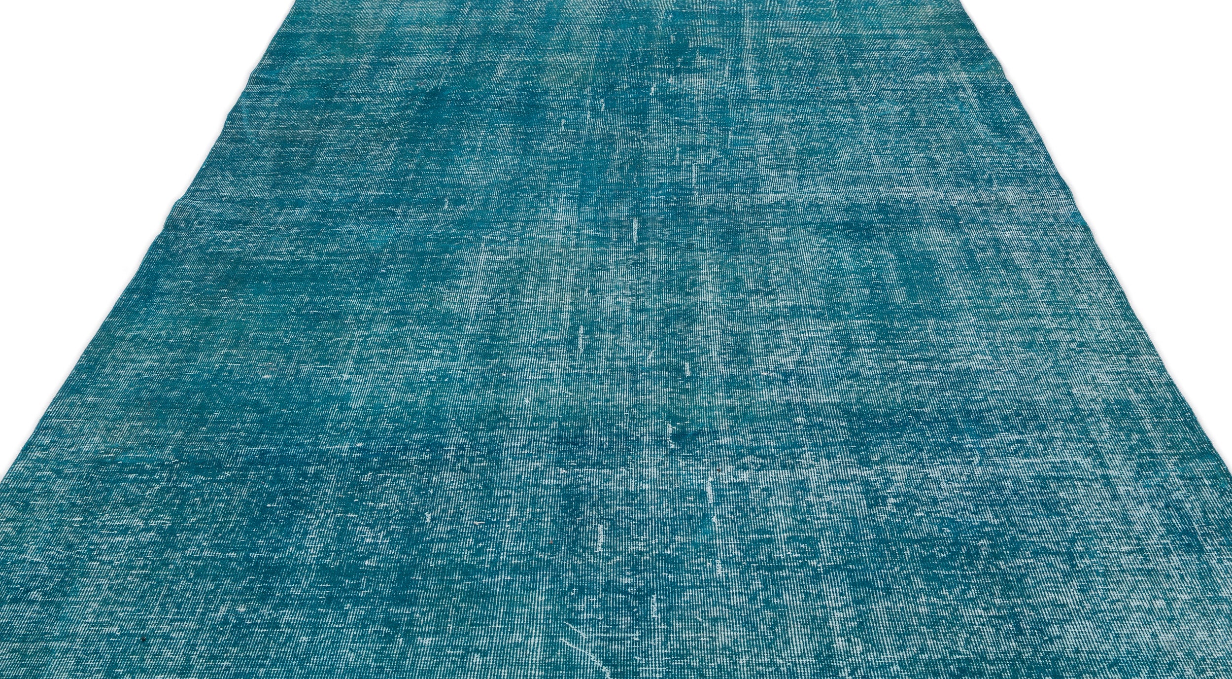 Turquoise  Over Dyed Vintage Rug 6'5'' x 10'2'' ft 196 x 310 cm
