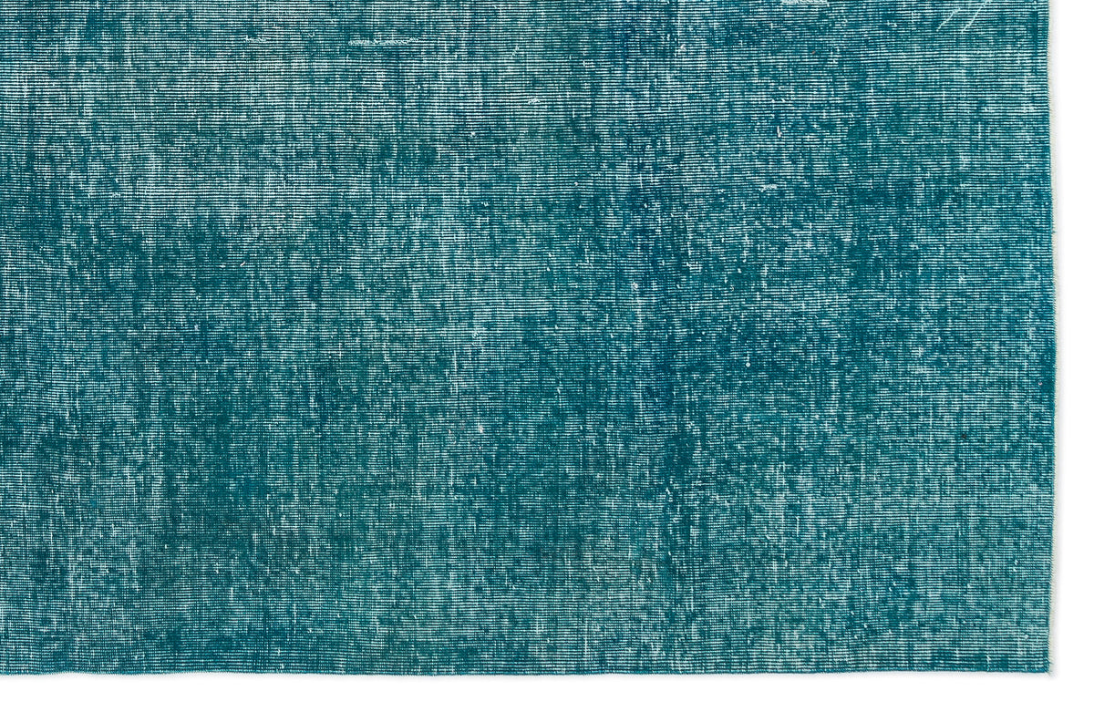 Turquoise  Over Dyed Vintage Rug 6&#39;5&#39;&#39; x 10&#39;2&#39;&#39; ft 196 x 310 cm