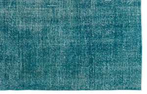 Turquoise  Over Dyed Vintage Rug 6'5'' x 10'2'' ft 196 x 310 cm