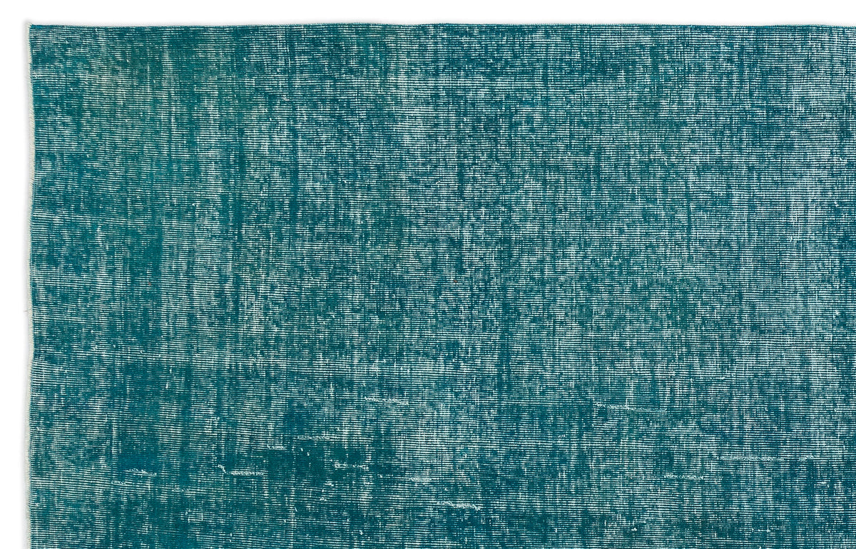 Turquoise  Over Dyed Vintage Rug 6&#39;5&#39;&#39; x 10&#39;2&#39;&#39; ft 196 x 310 cm