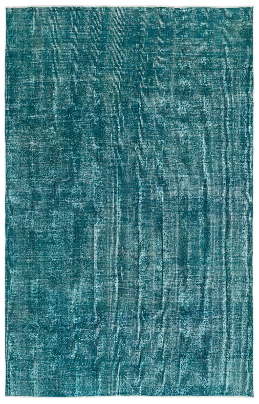 Turquoise  Over Dyed Vintage Rug 6'5'' x 10'2'' ft 196 x 310 cm