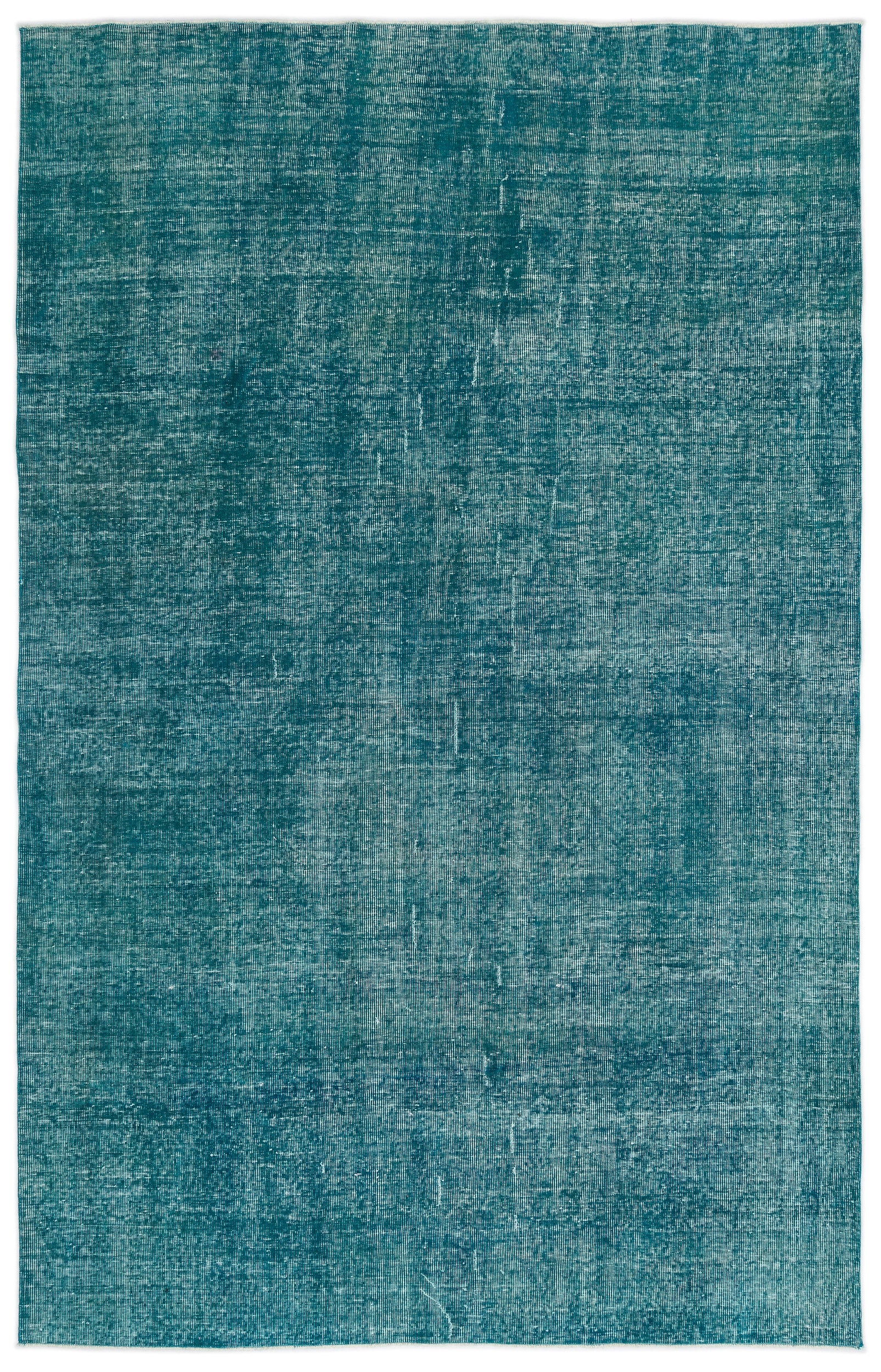 Turquoise  Over Dyed Vintage Rug 6'5'' x 10'2'' ft 196 x 310 cm