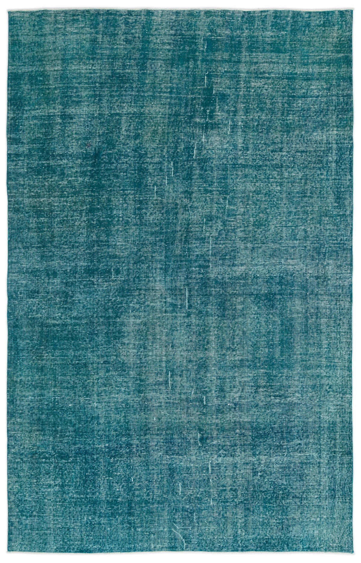 Turquoise  Over Dyed Vintage Rug 6&#39;5&#39;&#39; x 10&#39;2&#39;&#39; ft 196 x 310 cm