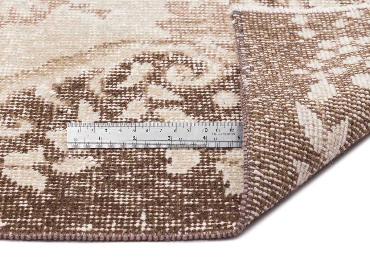 Beige Over Dyed Vintage Rug 6&#39;2&#39;&#39; x 9&#39;7&#39;&#39; ft 188 x 292 cm