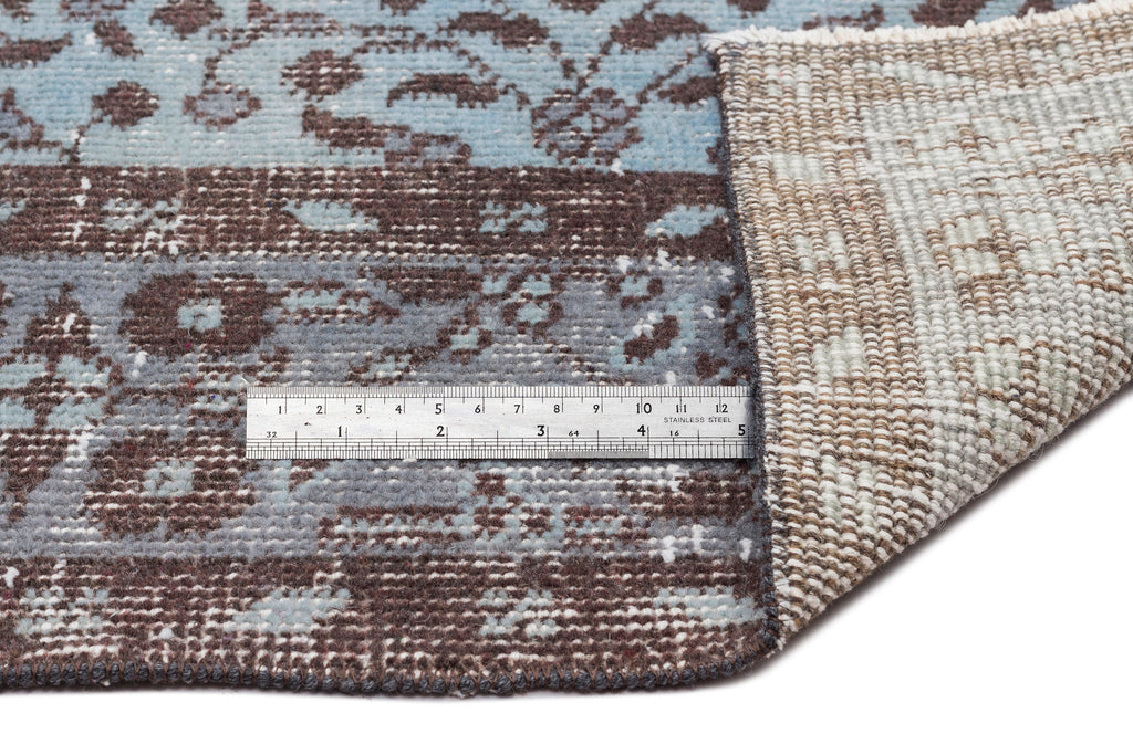 Blue Over Dyed Vintage Rug 5'6'' x 8'4'' ft 167 x 253 cm