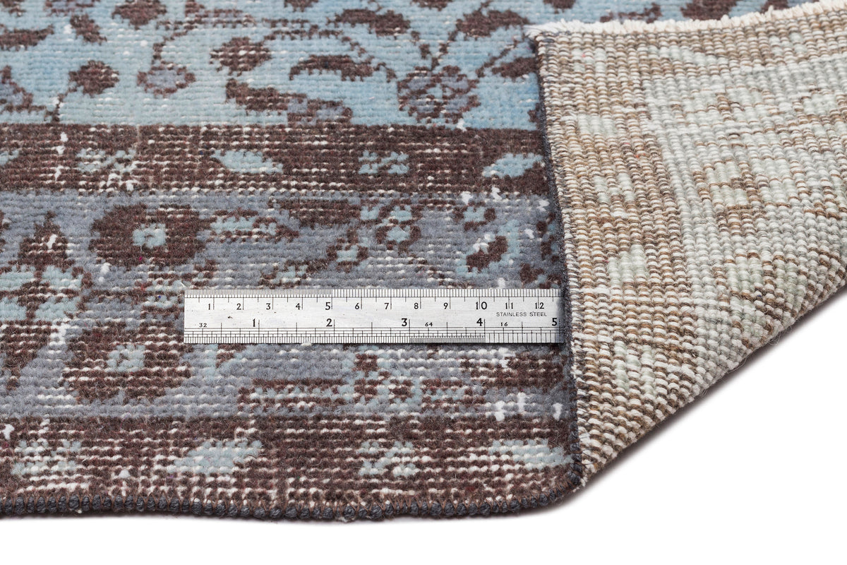 Blue Over Dyed Vintage Rug 5&#39;6&#39;&#39; x 8&#39;4&#39;&#39; ft 167 x 253 cm