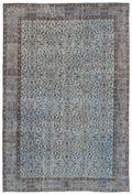 Blue Over Dyed Vintage Rug 5'6'' x 8'4'' ft 167 x 253 cm