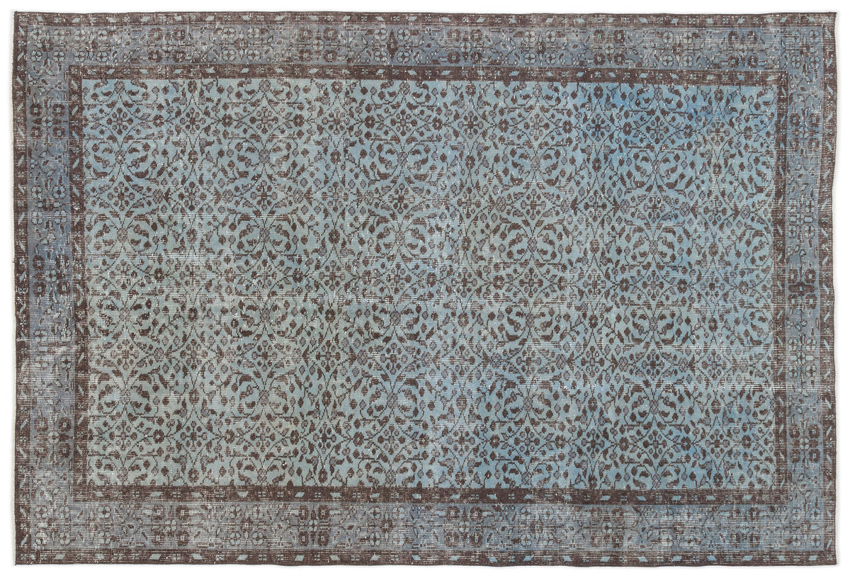 Blue Over Dyed Vintage Rug 5&#39;6&#39;&#39; x 8&#39;4&#39;&#39; ft 167 x 253 cm