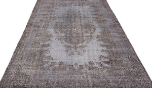 Blue Over Dyed Vintage Rug 5'6'' x 9'11'' ft 168 x 303 cm