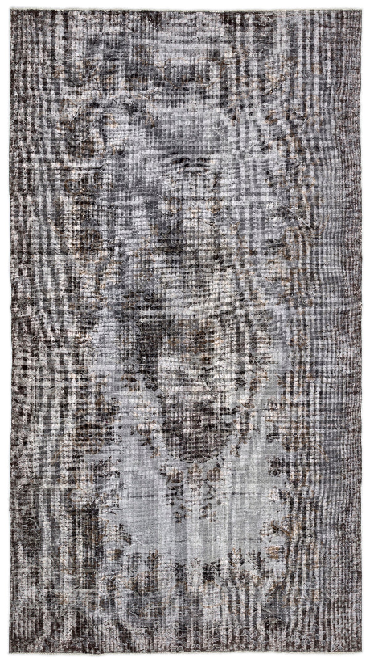 Blue Over Dyed Vintage Rug 5&#39;6&#39;&#39; x 9&#39;11&#39;&#39; ft 168 x 303 cm