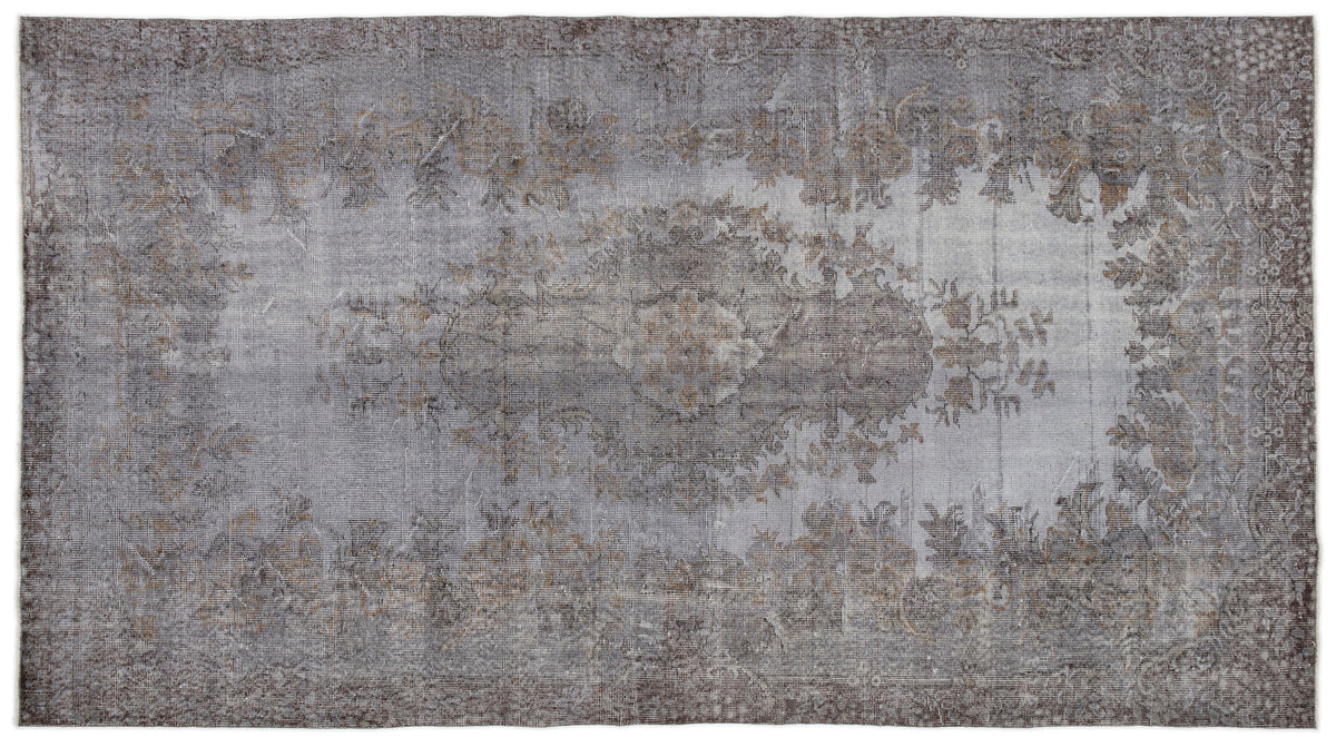 Blue Over Dyed Vintage Rug 5&#39;6&#39;&#39; x 9&#39;11&#39;&#39; ft 168 x 303 cm
