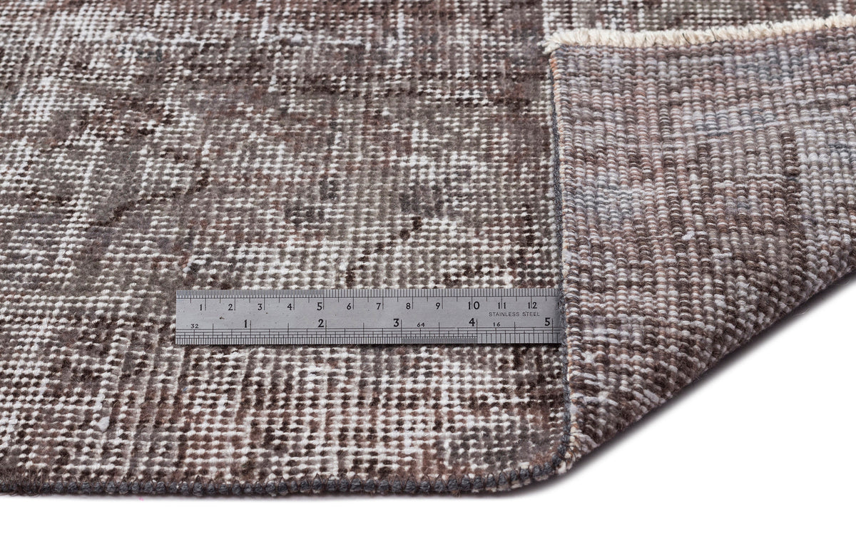 Gray Over Dyed Vintage Rug 6&#39;6&#39;&#39; x 10&#39;8&#39;&#39; ft 197 x 326 cm