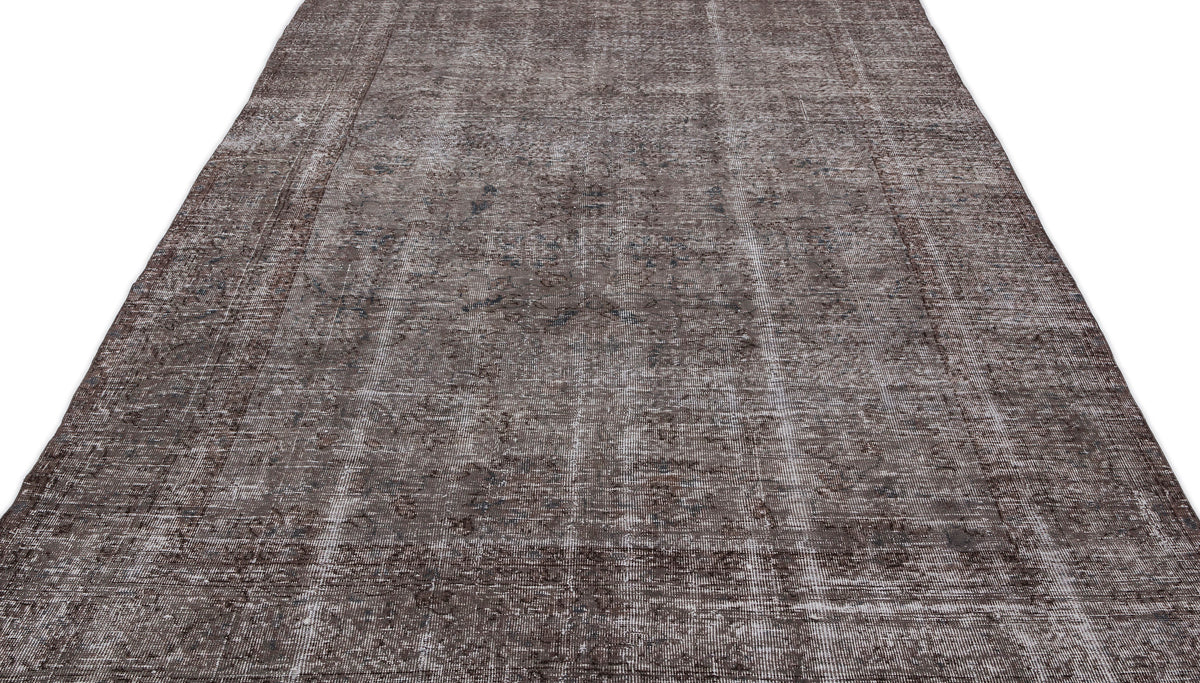 Gray Over Dyed Vintage Rug 6&#39;6&#39;&#39; x 10&#39;8&#39;&#39; ft 197 x 326 cm