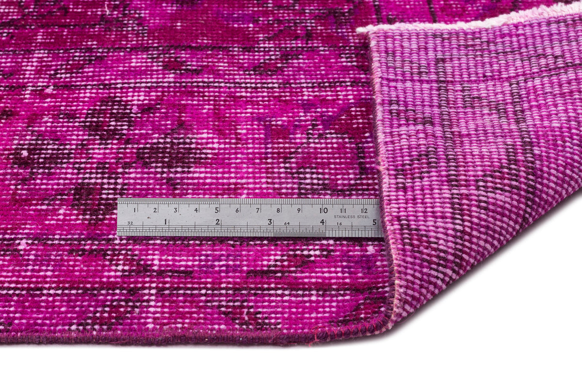 Fuchsia Over Dyed Vintage Rug 6&#39;3&#39;&#39; x 9&#39;7&#39;&#39; ft 191 x 292 cm