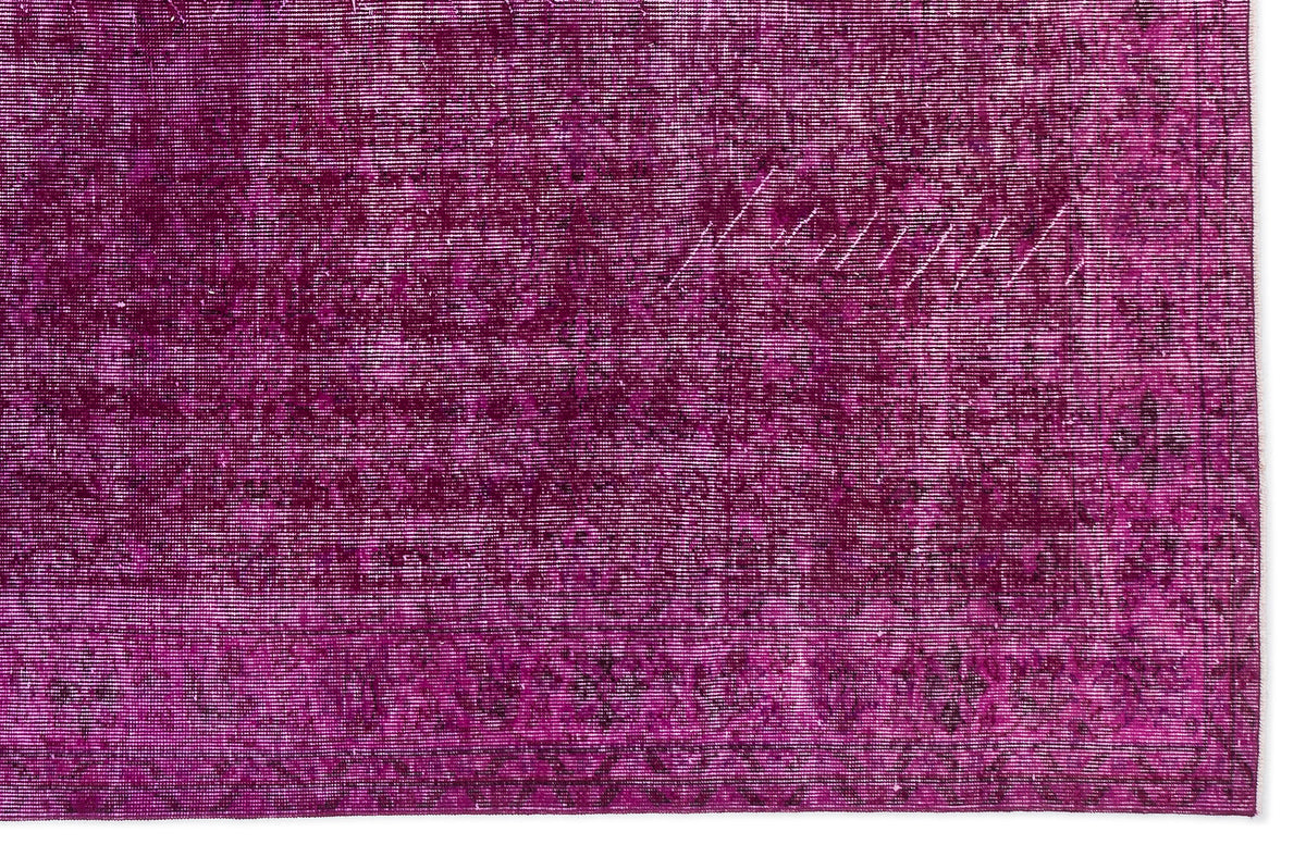 Fuchsia Over Dyed Vintage Rug 6&#39;3&#39;&#39; x 9&#39;7&#39;&#39; ft 191 x 292 cm