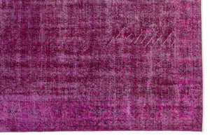 Fuchsia Over Dyed Vintage Rug 6'3'' x 9'7'' ft 191 x 292 cm