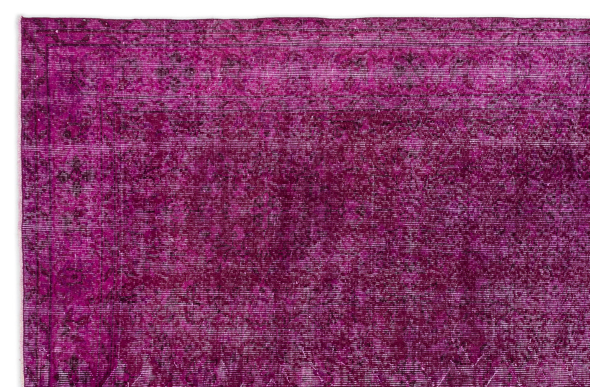 Fuchsia Over Dyed Vintage Rug 6&#39;3&#39;&#39; x 9&#39;7&#39;&#39; ft 191 x 292 cm