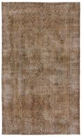 Brown Over Dyed Vintage Rug 5'2'' x 8'8'' ft 158 x 265 cm