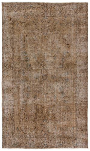Brown Over Dyed Vintage Rug 5'2'' x 8'8'' ft 158 x 265 cm