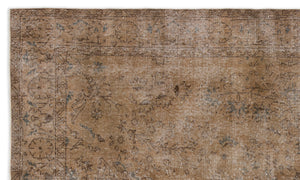Brown Over Dyed Vintage Rug 5'2'' x 8'8'' ft 158 x 265 cm
