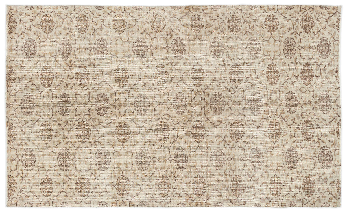 Beige Over Dyed Vintage Rug 4&#39;9&#39;&#39; x 7&#39;10&#39;&#39; ft 145 x 238 cm