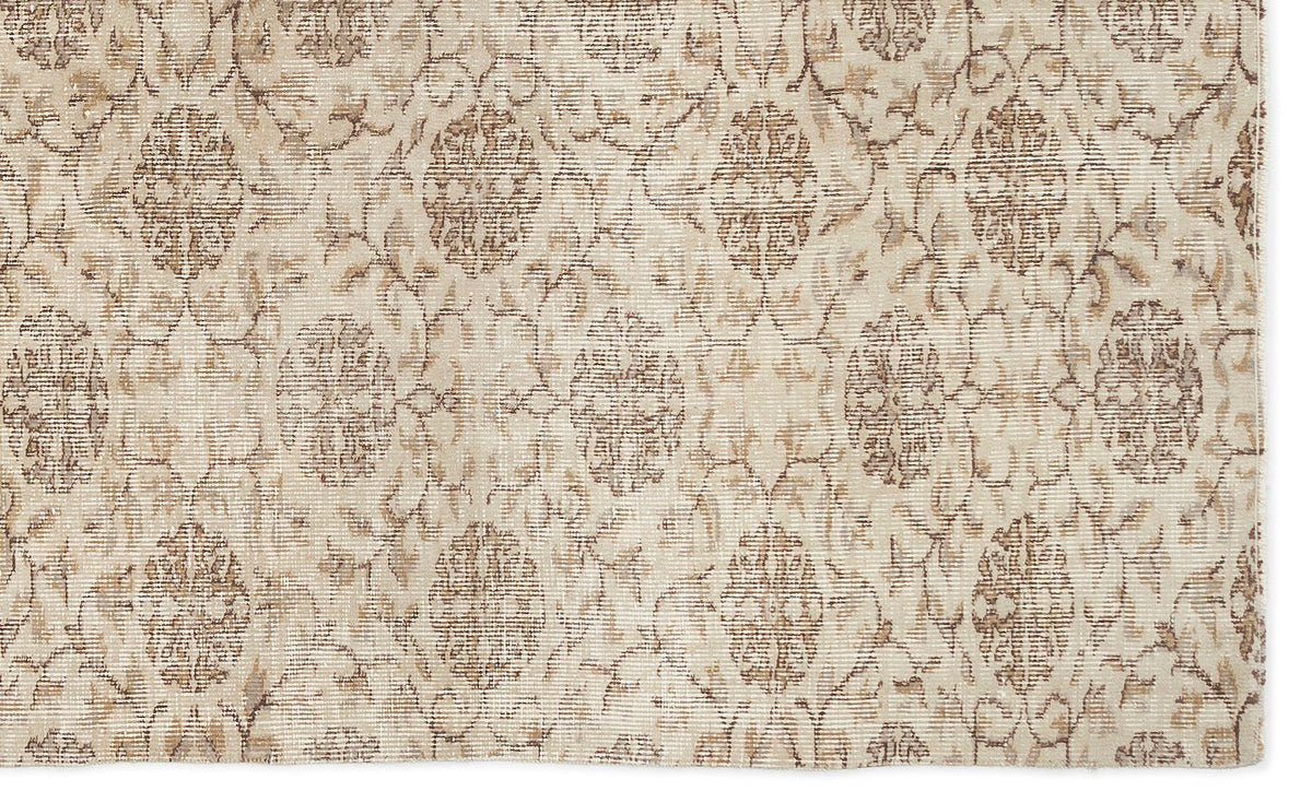 Beige Over Dyed Vintage Rug 4&#39;9&#39;&#39; x 7&#39;10&#39;&#39; ft 145 x 238 cm