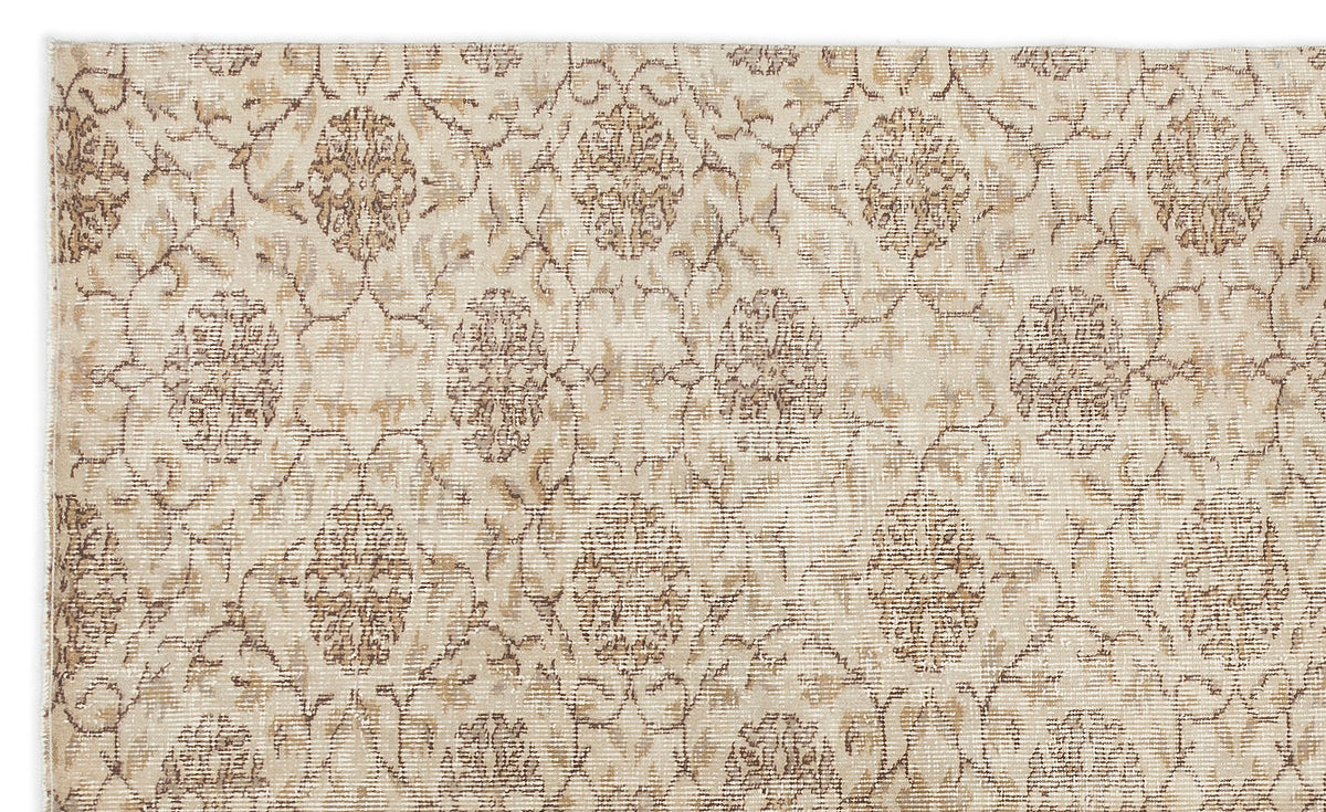 Beige Over Dyed Vintage Rug 4&#39;9&#39;&#39; x 7&#39;10&#39;&#39; ft 145 x 238 cm