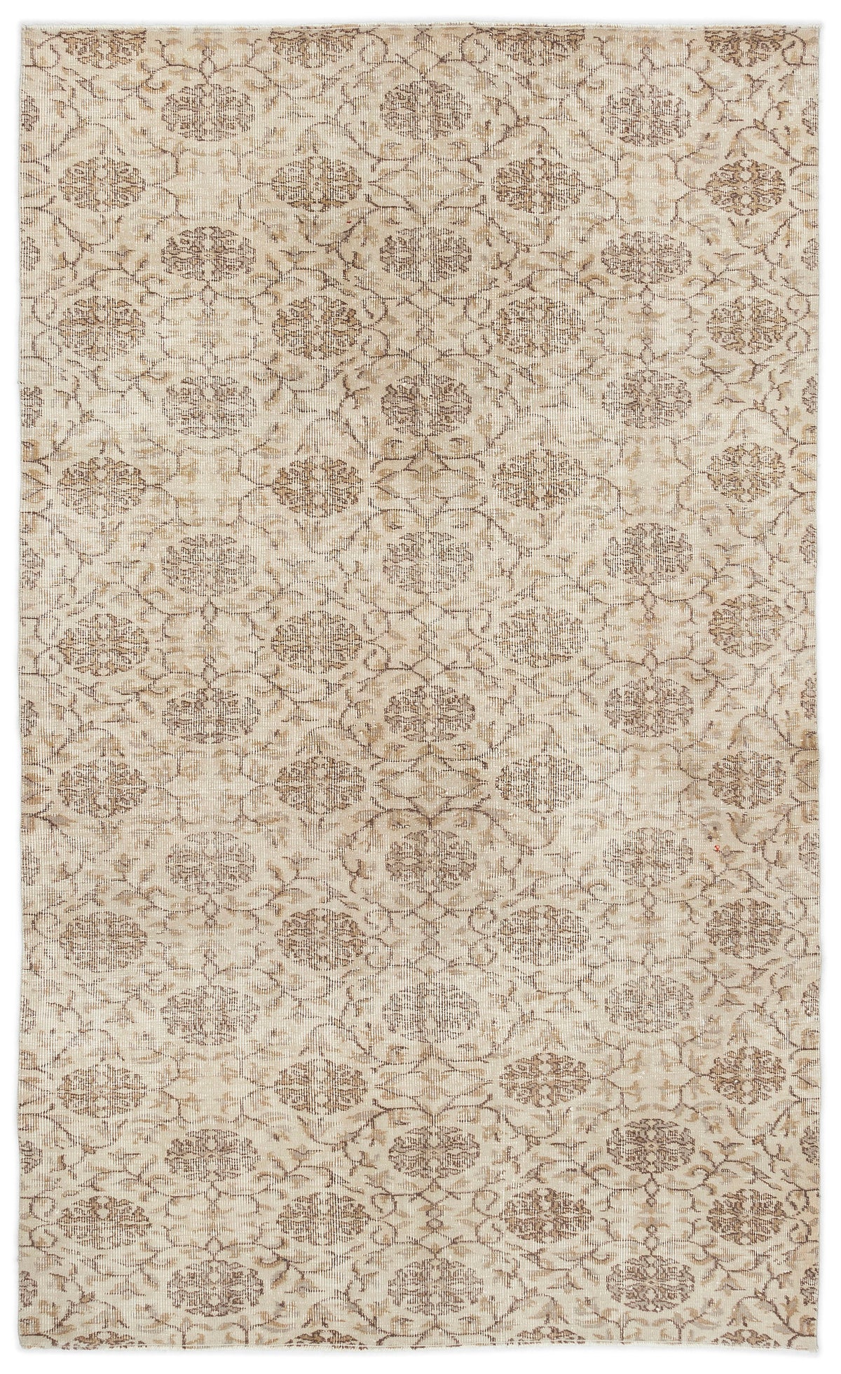 Beige Over Dyed Vintage Rug 4&#39;9&#39;&#39; x 7&#39;10&#39;&#39; ft 145 x 238 cm