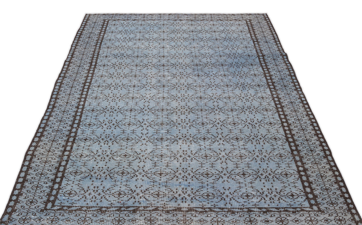 Blue Over Dyed Vintage Rug 4&#39;11&#39;&#39; x 8&#39;9&#39;&#39; ft 149 x 267 cm