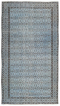Blue Over Dyed Vintage Rug 4'11'' x 8'9'' ft 149 x 267 cm