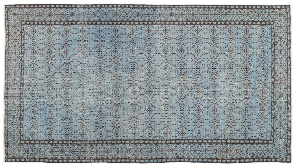 Blue Over Dyed Vintage Rug 4'11'' x 8'9'' ft 149 x 267 cm