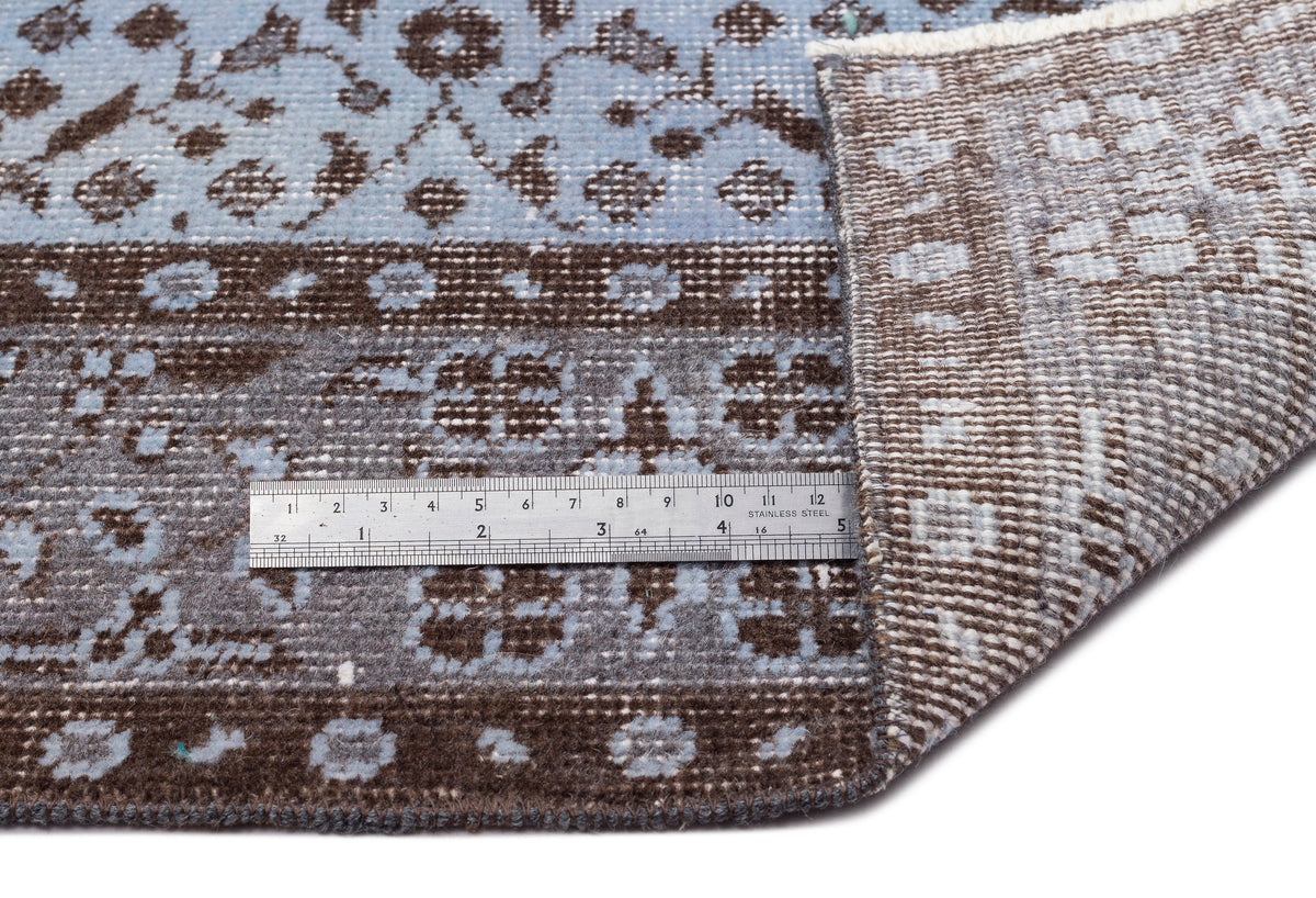 Blue Over Dyed Vintage Rug 5&#39;5&#39;&#39; x 9&#39;1&#39;&#39; ft 165 x 276 cm