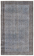 Blue Over Dyed Vintage Rug 5'5'' x 9'1'' ft 165 x 276 cm