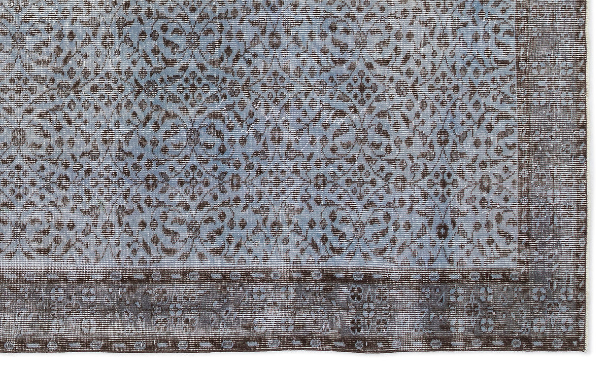 Blue Over Dyed Vintage Rug 5&#39;5&#39;&#39; x 9&#39;1&#39;&#39; ft 165 x 276 cm