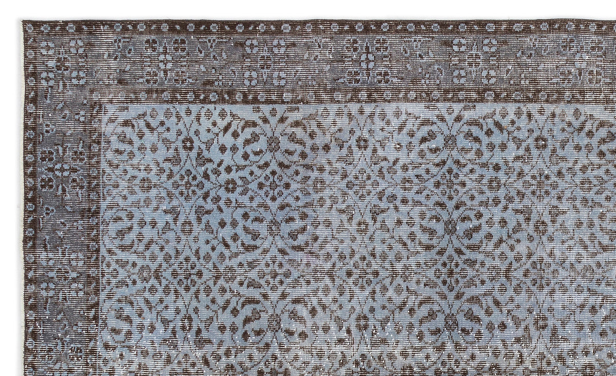 Blue Over Dyed Vintage Rug 5&#39;5&#39;&#39; x 9&#39;1&#39;&#39; ft 165 x 276 cm