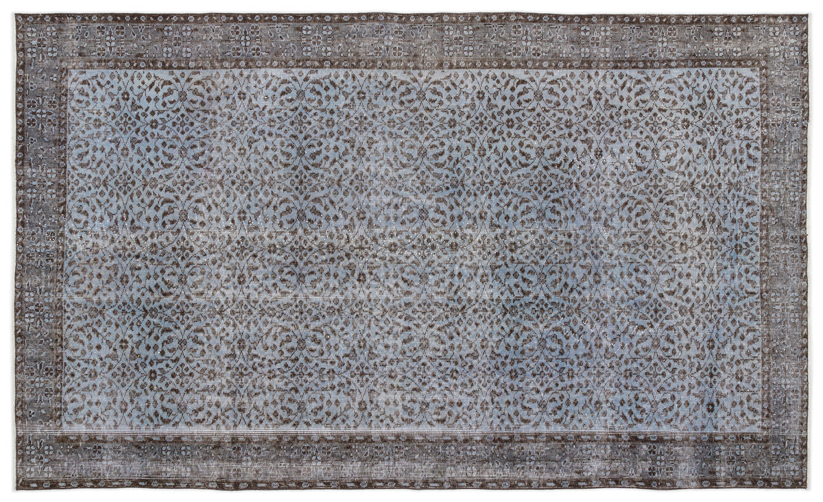 Blue Over Dyed Vintage Rug 5&#39;5&#39;&#39; x 9&#39;1&#39;&#39; ft 165 x 276 cm