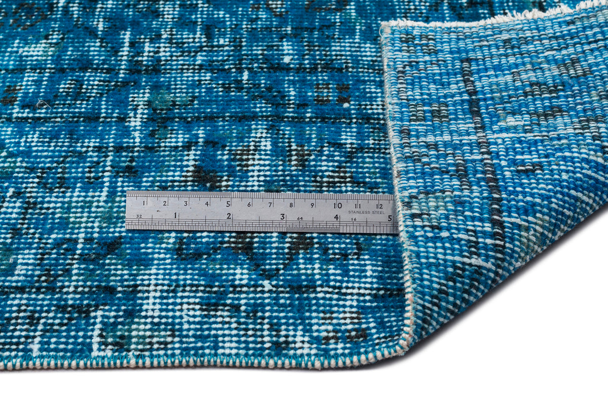 Turquoise  Over Dyed Vintage Rug 6&#39;0&#39;&#39; x 9&#39;12&#39;&#39; ft 183 x 304 cm