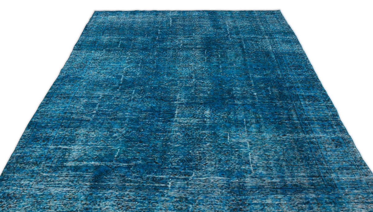 Turquoise  Over Dyed Vintage Rug 6&#39;0&#39;&#39; x 9&#39;12&#39;&#39; ft 183 x 304 cm