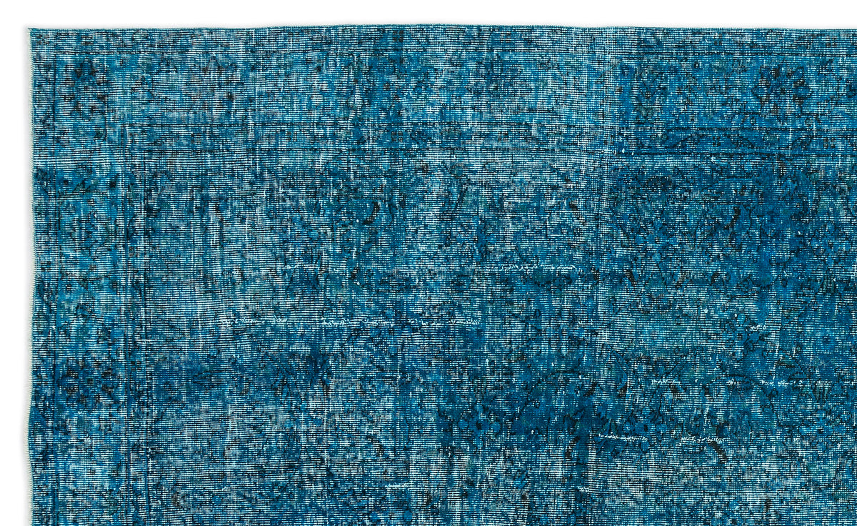 Turquoise  Over Dyed Vintage Rug 6&#39;0&#39;&#39; x 9&#39;12&#39;&#39; ft 183 x 304 cm
