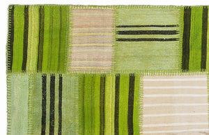 Mixed Over Dyed Kilim Patchwork Unique Rug 5'3'' x 7'7'' ft 160 x 230 cm