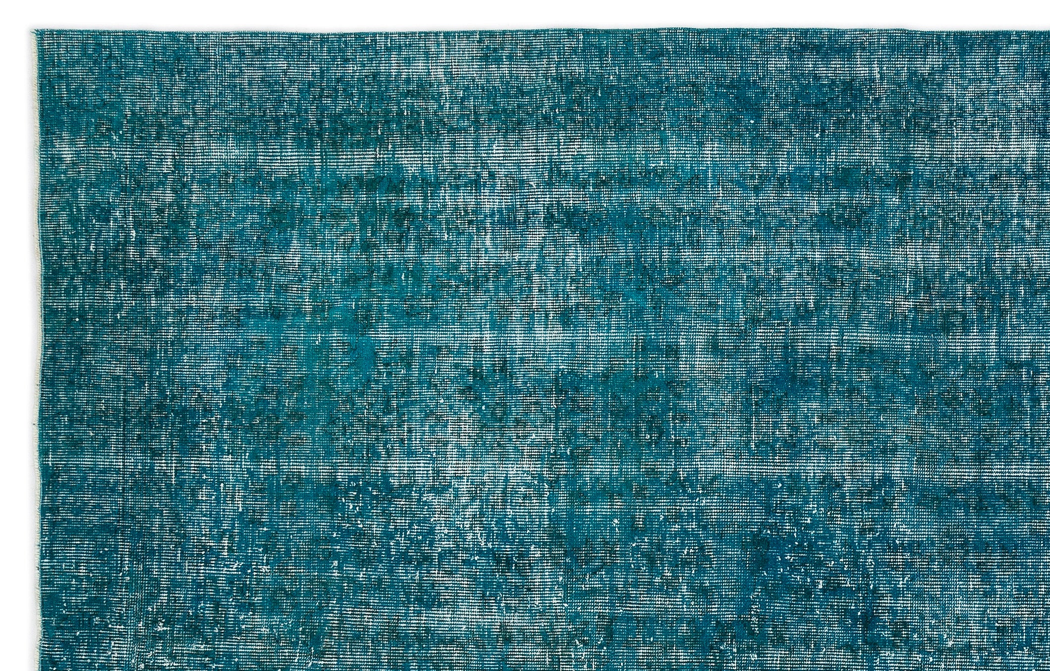 Turquoise  Over Dyed Vintage Rug 6'4'' x 9'12'' ft 192 x 304 cm
