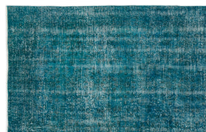 Turquoise  Over Dyed Vintage Rug 6'4'' x 9'12'' ft 192 x 304 cm