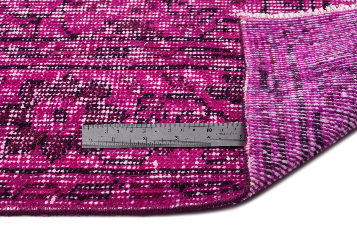 Fuchsia Over Dyed Vintage Rug 5&#39;11&#39;&#39; x 10&#39;10&#39;&#39; ft 181 x 329 cm