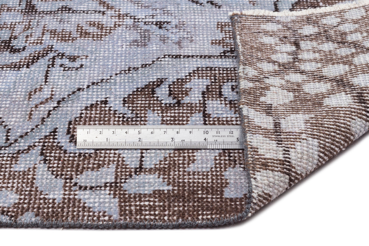 Blue Over Dyed Vintage Rug 5&#39;9&#39;&#39; x 9&#39;5&#39;&#39; ft 176 x 287 cm