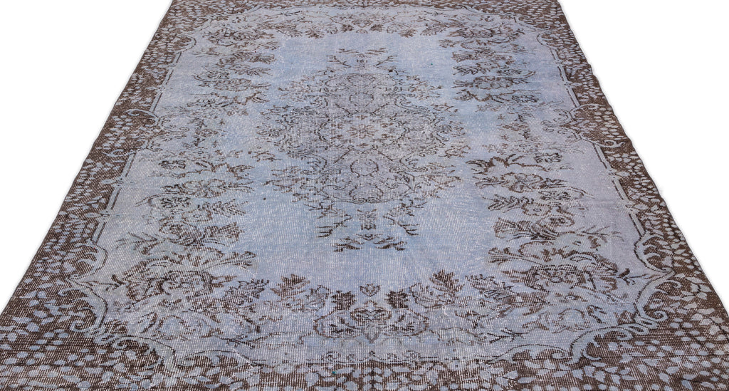 Blue Over Dyed Vintage Rug 5'9'' x 9'5'' ft 176 x 287 cm
