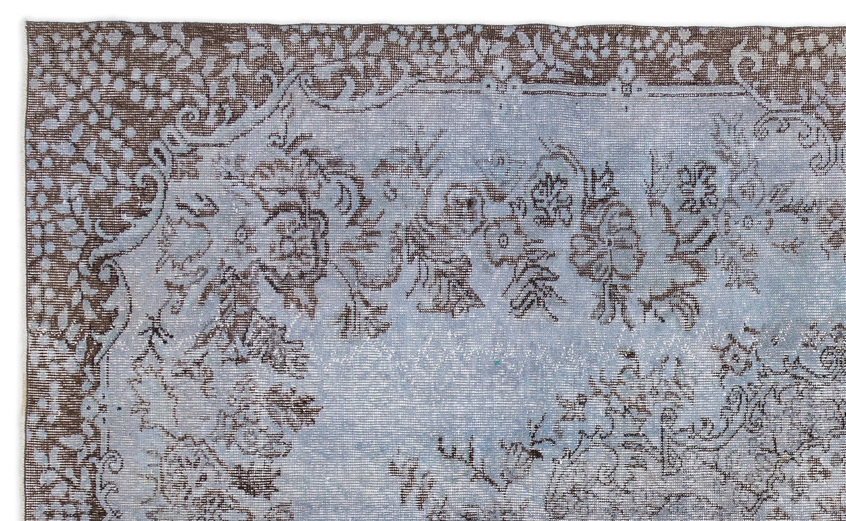 Blue Over Dyed Vintage Rug 5&#39;9&#39;&#39; x 9&#39;5&#39;&#39; ft 176 x 287 cm