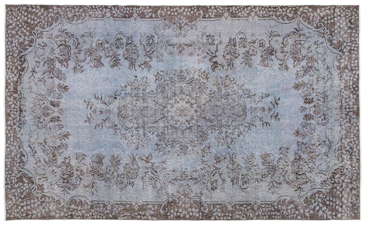 Blue Over Dyed Vintage Rug 5&#39;9&#39;&#39; x 9&#39;5&#39;&#39; ft 176 x 287 cm