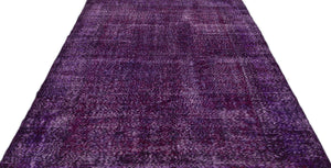 Purple Over Dyed Vintage Rug 5'9'' x 9'11'' ft 175 x 301 cm