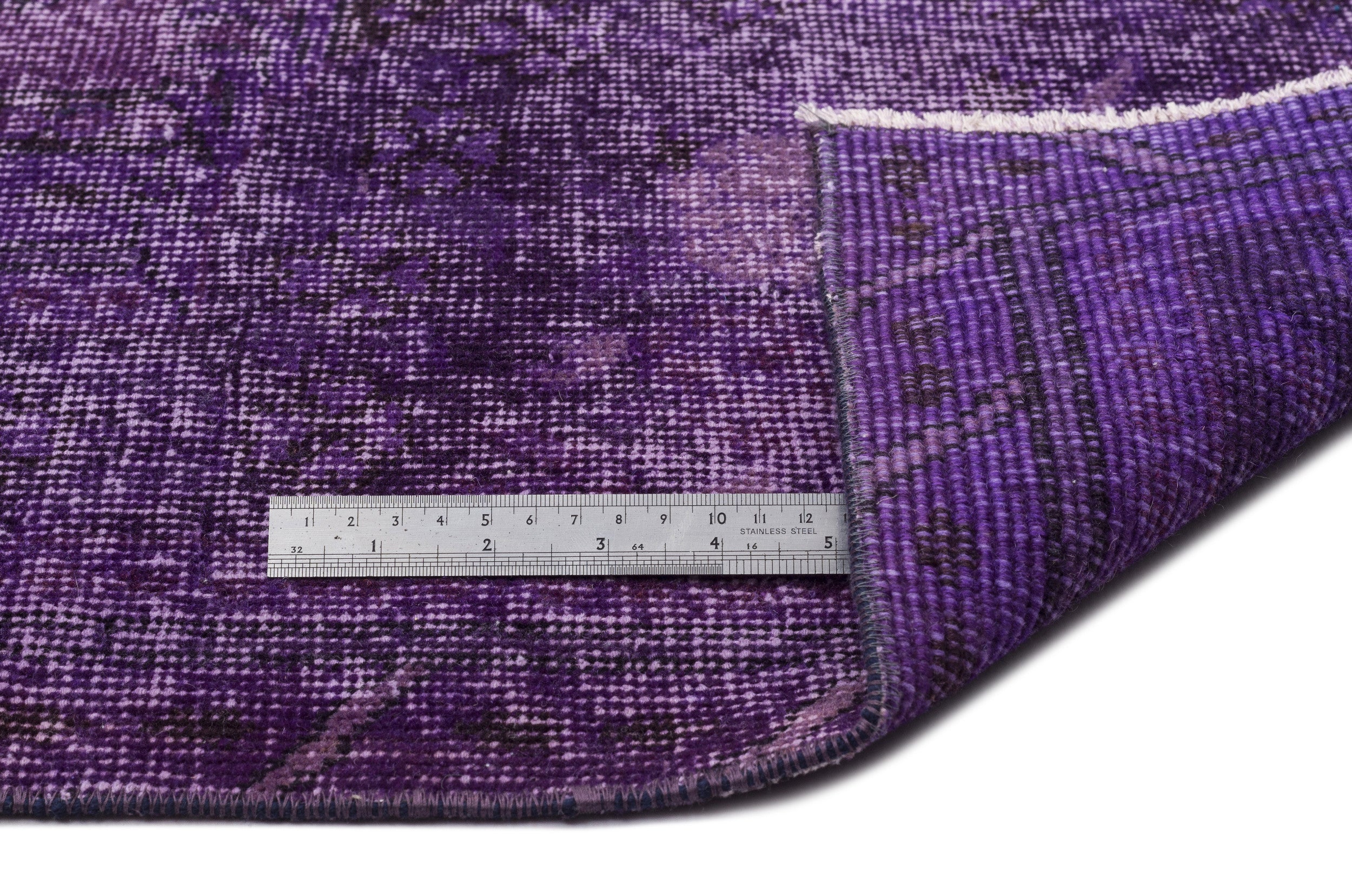 Purple Over Dyed Vintage Rug 6'7'' x 11'3'' ft 200 x 343 cm