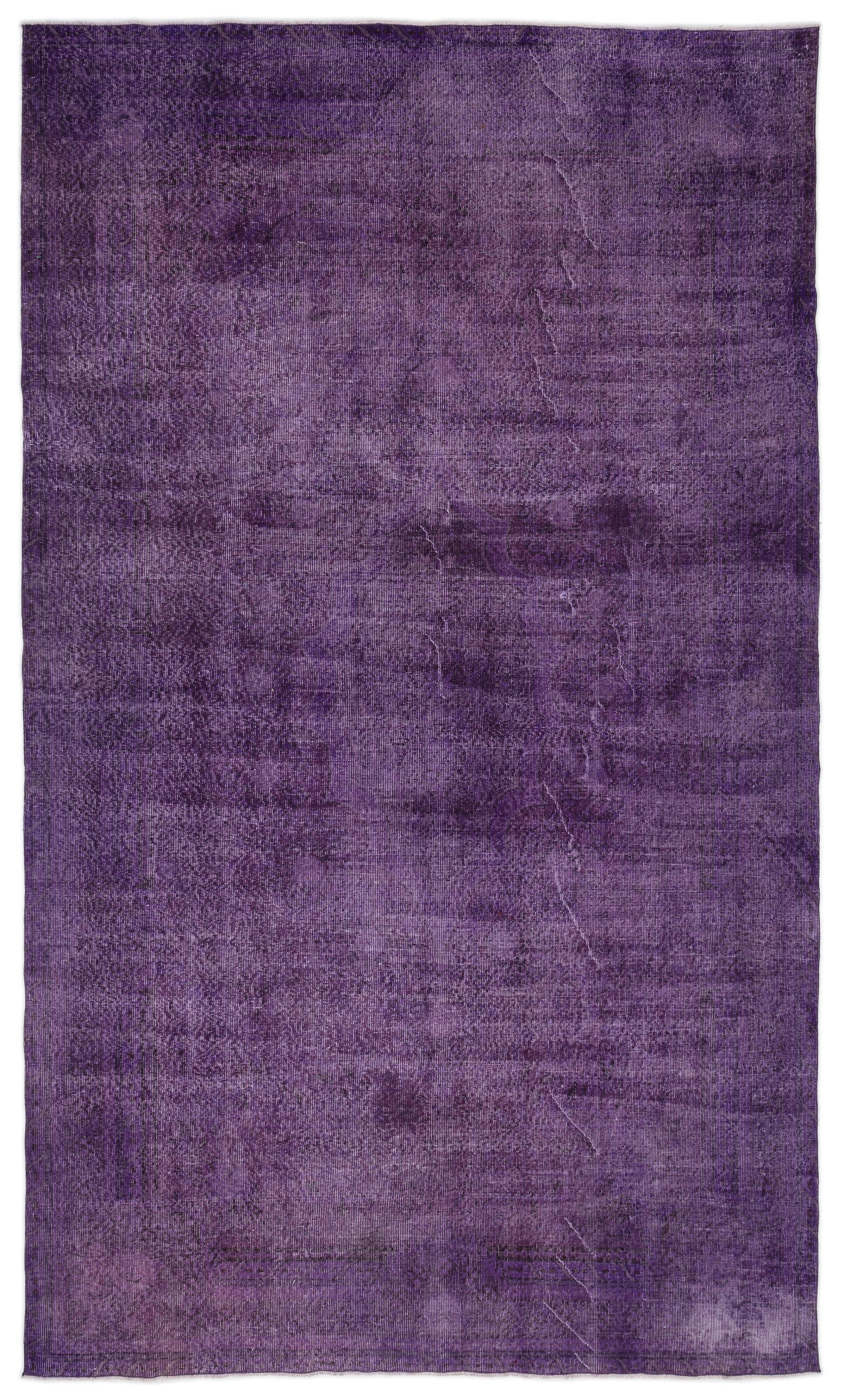 Purple Over Dyed Vintage Rug 6'7'' x 11'3'' ft 200 x 343 cm